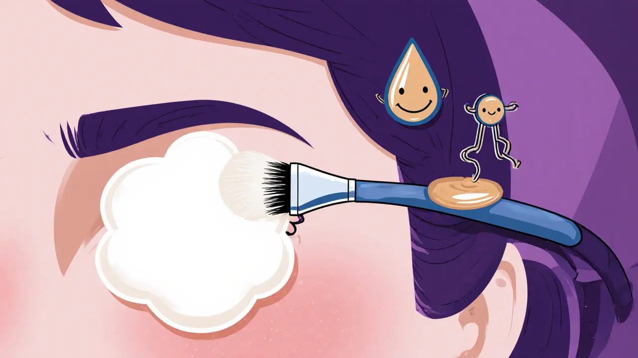 Светлый консилер под глазами превращается в естественную текстуру кожи.