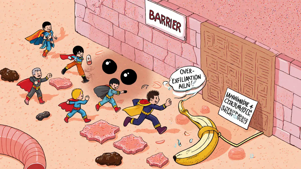 Герои-активы борются с пигментацией за защитной стеной, злодей &#039;Переэксплуатация&#039; падает.