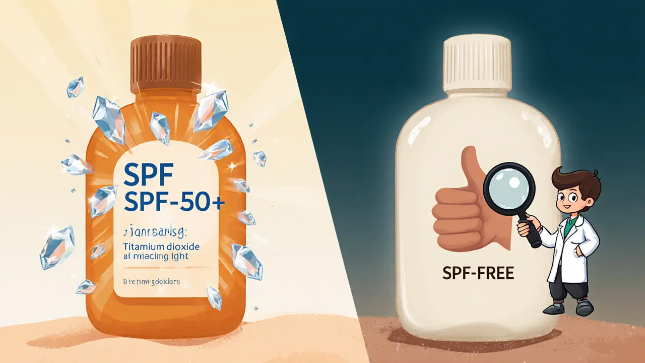 Сравнение двух кремов: один вызывает блики, другой — идеально ложится на кожу.