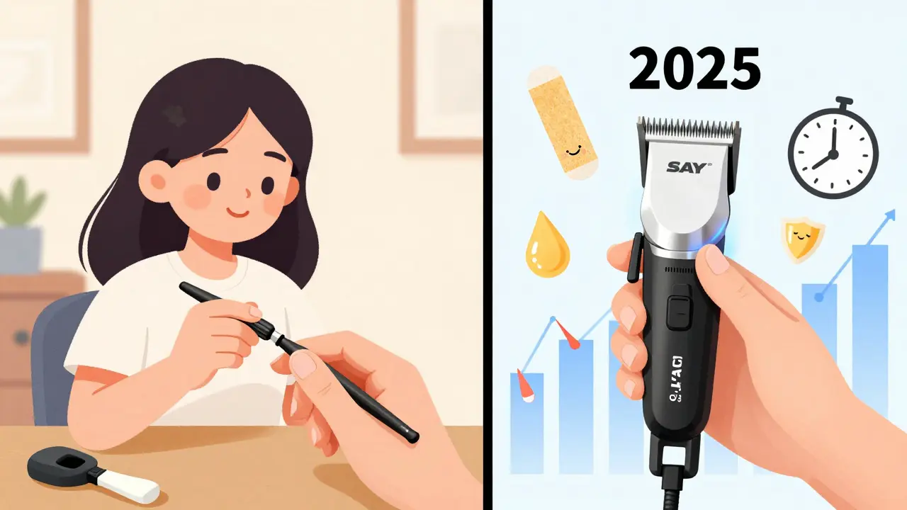 Два стиля маникюра — домашний и профессиональный — с трендовыми элементами 2025 года и символами безопасности.