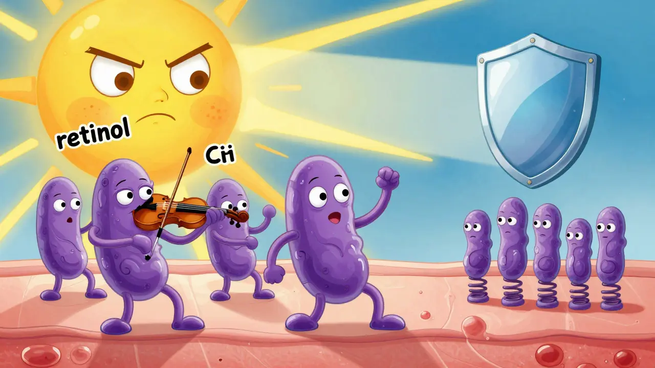 Картонные клетки кожи, восстанавливающие рубцы с помощью ретиноида и защищённые щитом от солнца.