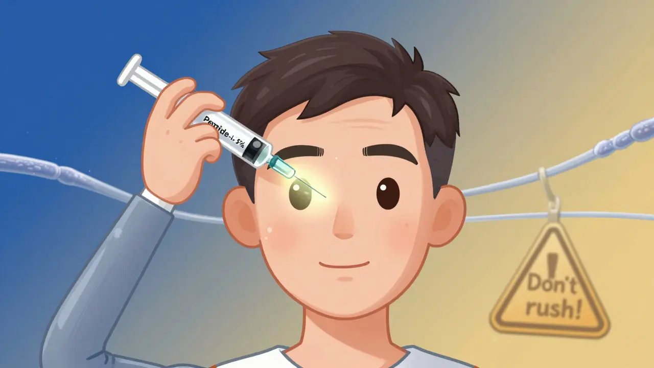 Лицо, получающее пептидный импульс, как суперсилу, с растягивающимися коллагеновыми волокнами.