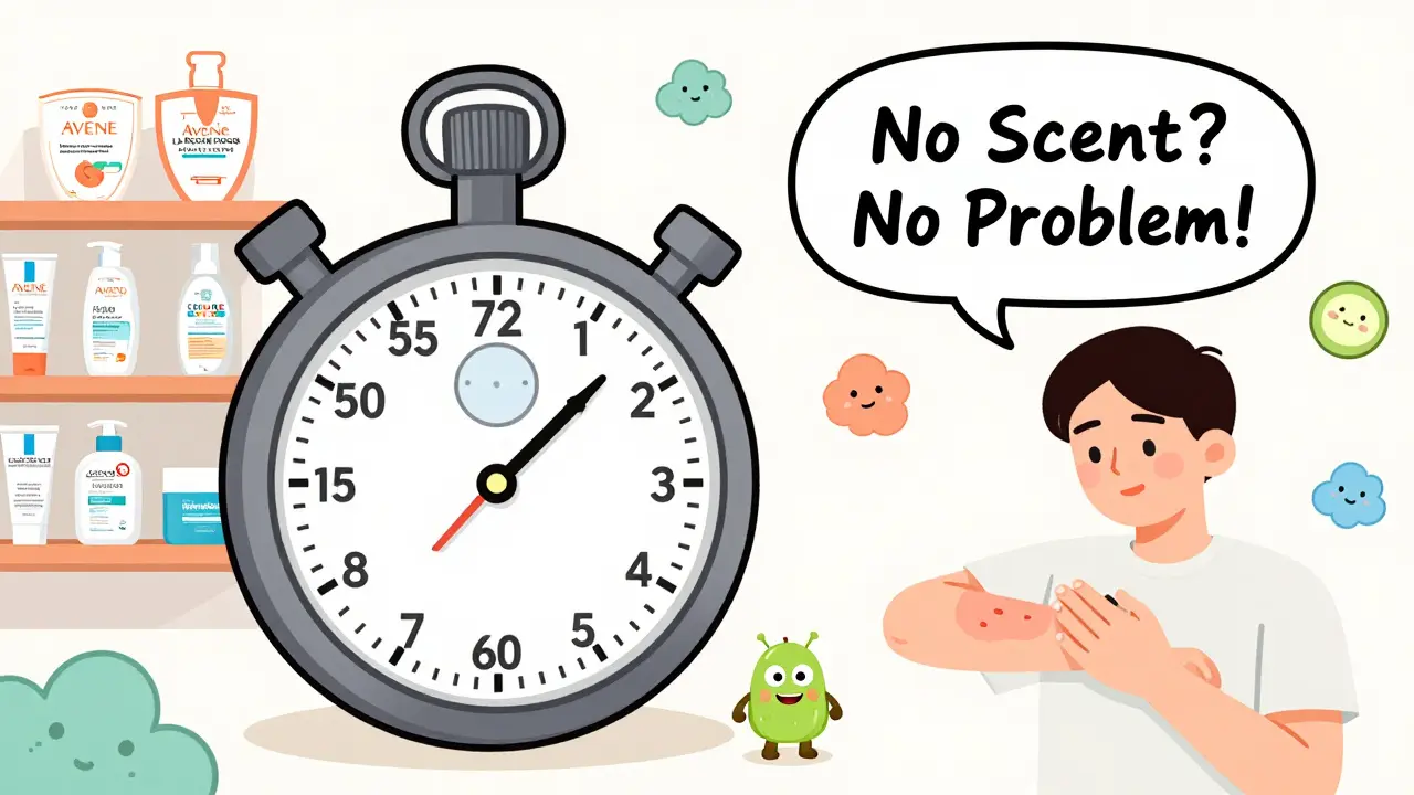 Человек делает тест на локте, а из крема ползёт монстр-сыпь, рядом — проверенные бренды с щитами.