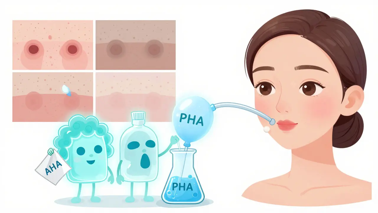 Косметолог смешивает три кислоты в волшебном пузыре, кожа превращается из тусклой в сияющую.