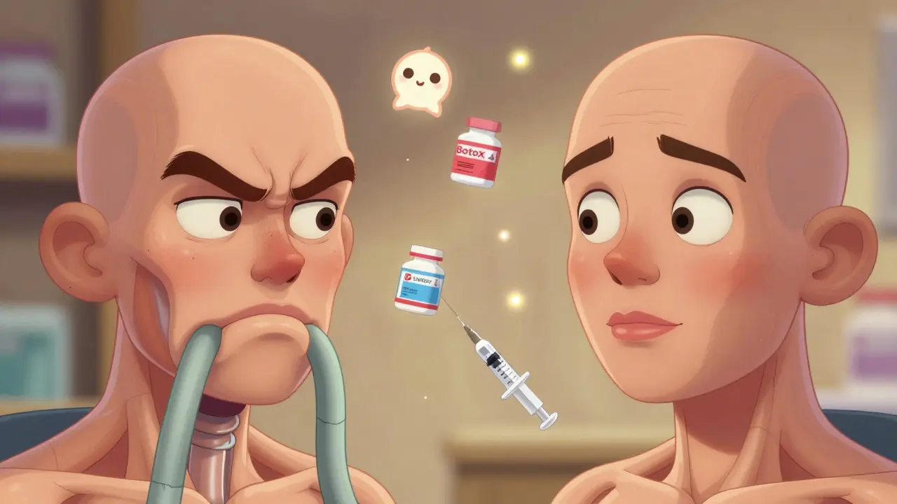 Сравнение: напряжённые губы слева и симметричные — справа, с маленькими иглами рядом.