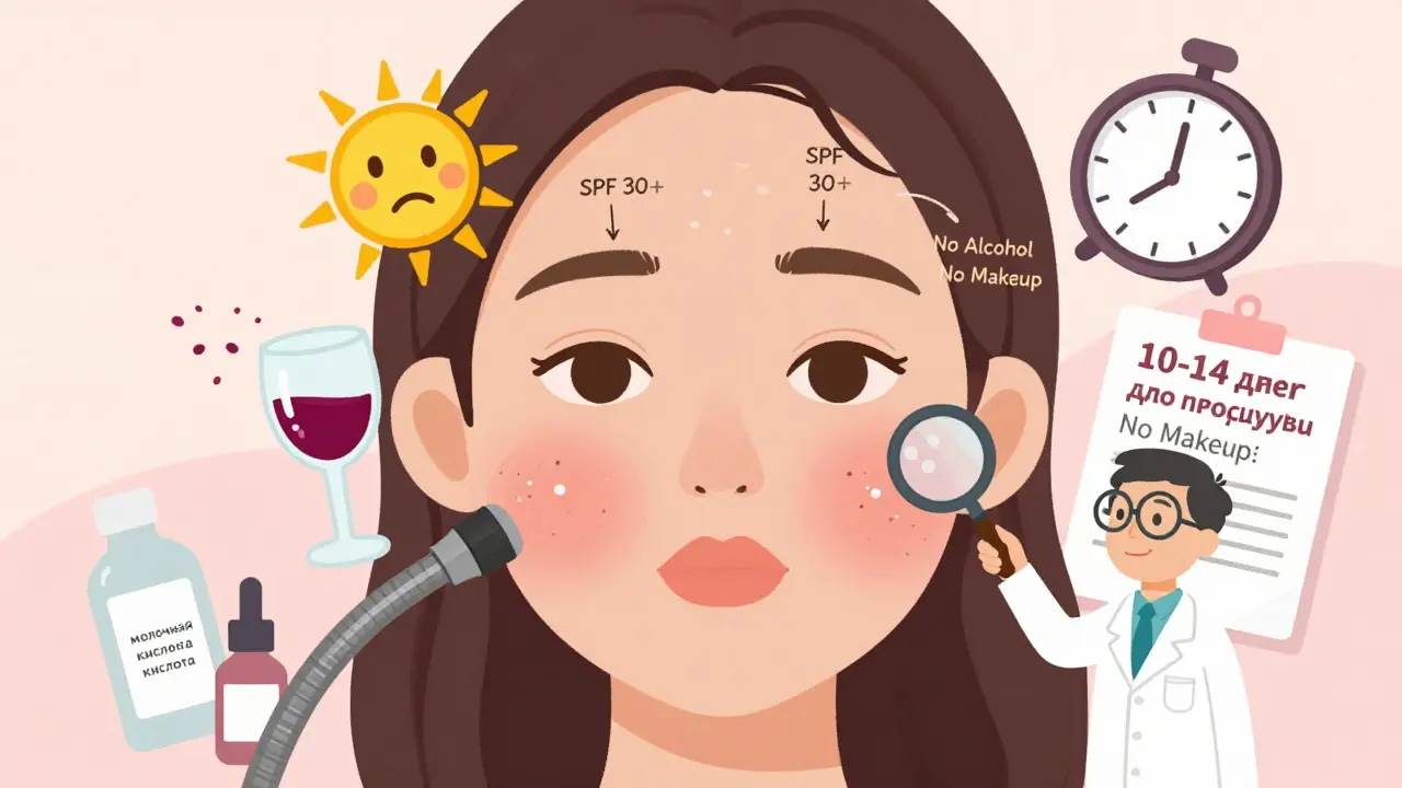 Лицо женщины с признаками неправильной подготовки: солнце, вино и макияж с крестиками.