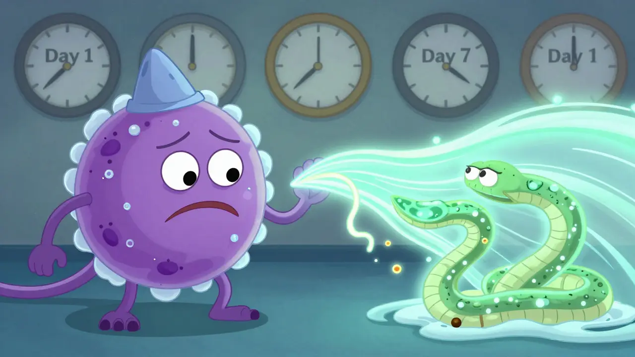 Крошечная клетка кожи между агрессивным скрабом и мягкими кислотами, символизирующая разницу в эффектах отшелушивания.