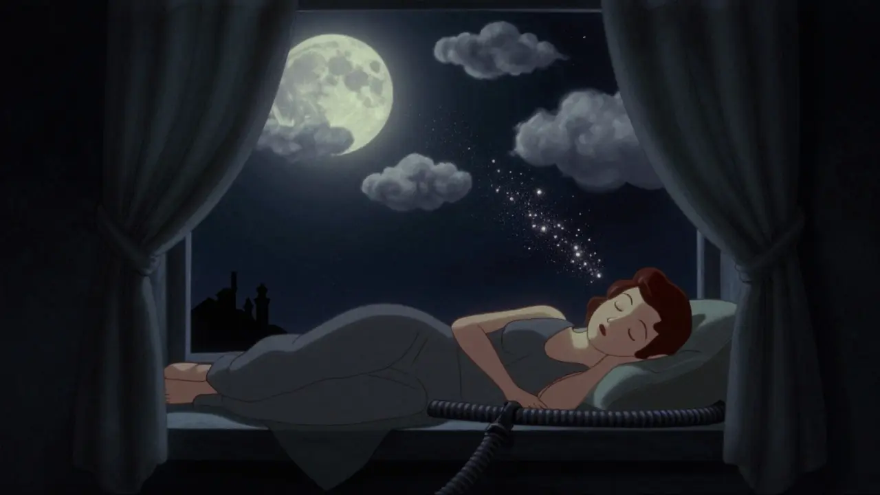 Спящий герой ночью с сиянием восстановленной кожи