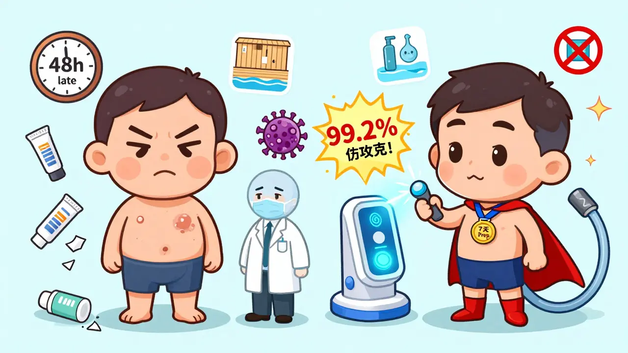 Сравнение: до (болячки) и после (героиня с медалью), с будущим устройством 2026 года.