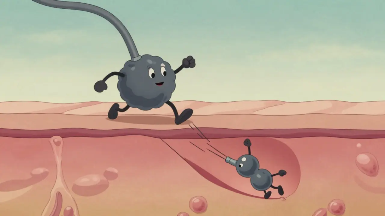 Молекулы разного размера проникают в слои кожи