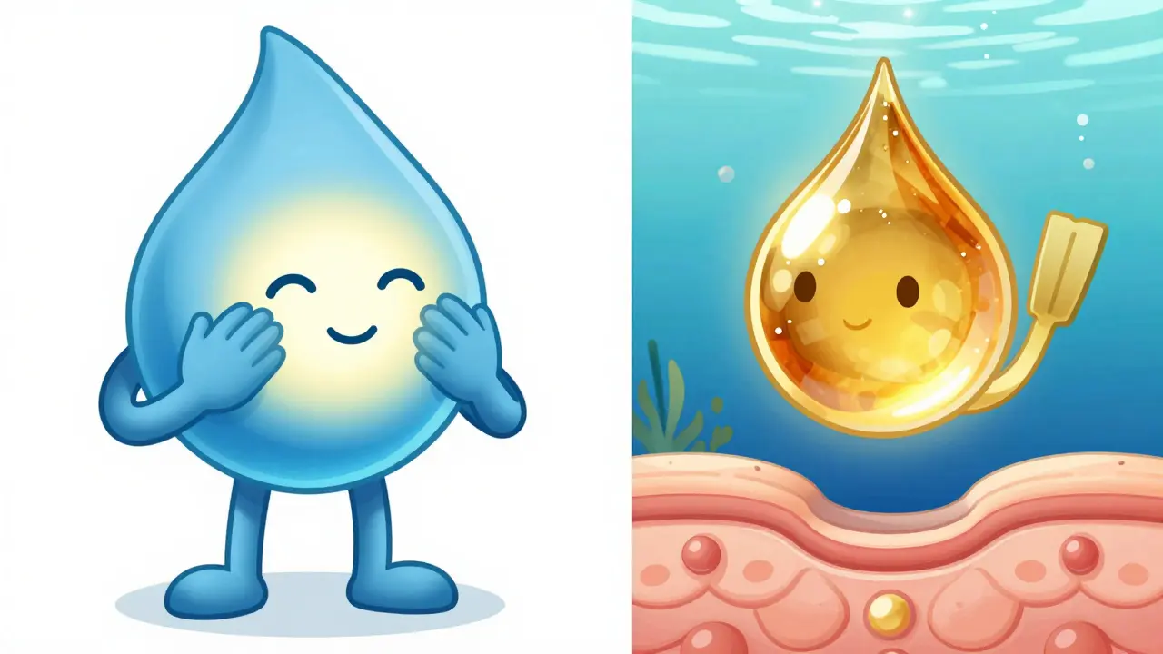 Сравнение водорастворимого и жирорастворимого витамина С в виде мультяшных капель