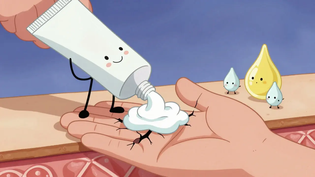 Тюбик крема, восстанавливающий защитный слой кожи рук